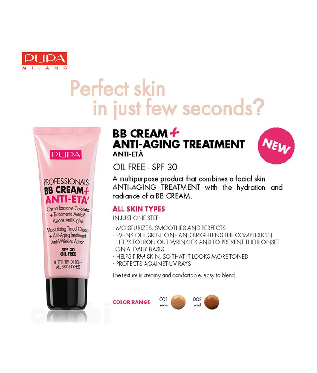 BB Cream Pupa Profesional Anti Edad 002 Sand50ml Tutti Pelle - Imagen 2