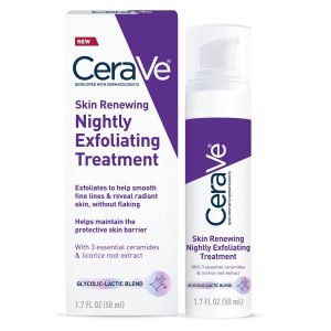 CeraVe Skin Renewing Tratamiento Exfoliante Nocturno Suero Facial Antienvejecimiento, 1.7 fl oz